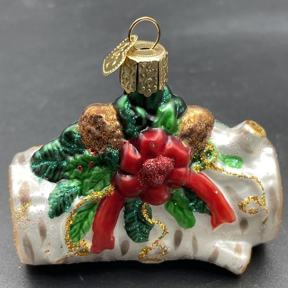 Old World Christmas Other - Old World Christmas / OWC Glass Ornament YULE LOG 3"